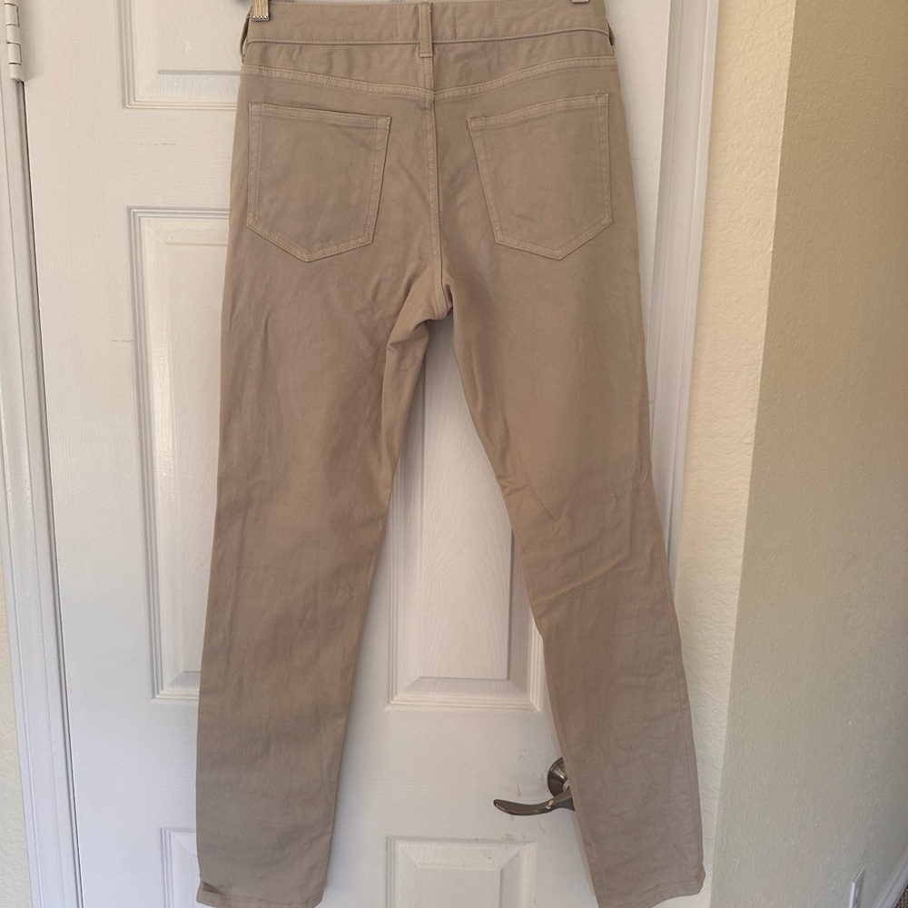 Khaki Straight-Leg Pants